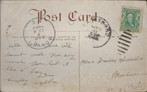 Pocztówka vintage, USA, 1908