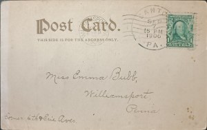 Carte postale d'époque, États-Unis, 1906