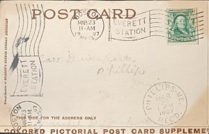 Carte postale d'époque, États-Unis, 1907