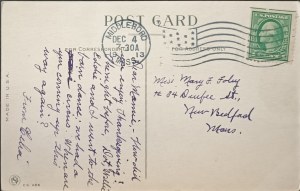 Carte postale d'époque, États-Unis, 1913