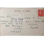 Cartolina di compleanno d'epoca, Regno Unito, prima metà del XX secolo.