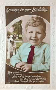 Cartolina di compleanno d'epoca, Regno Unito, 1936