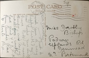 Vintage birthday postcard, United Kingdom, 1937