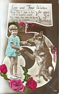 Cartolina di compleanno d'epoca, Regno Unito, 1940