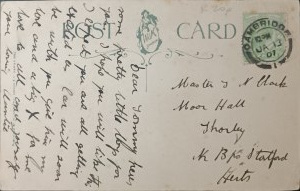 Carte postale d'époque, Royaume-Uni, 1907