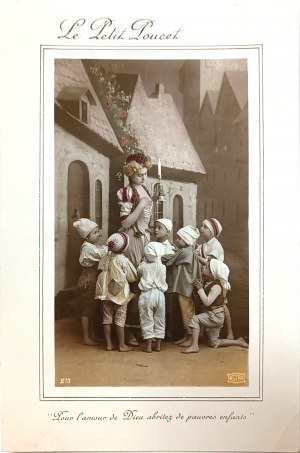 Vintage postcard with illustrations for the fairy tale 