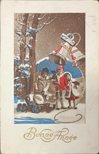 New Year vintage postcard, France