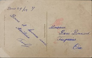 Cartolina d'epoca, Francia, 1919