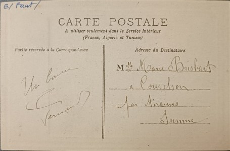 Carte postale d'époque, France, 1909
