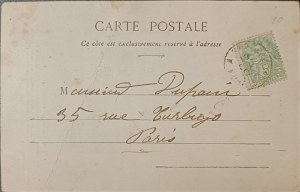 Dobová pohlednice, Francie, první polovina 20. století.