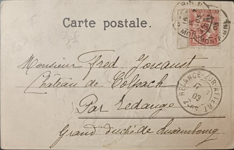 Vintage postcard, France, 1903