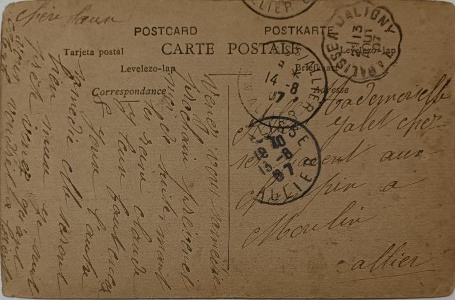 Pocztówka vintage, Francja, 1907
