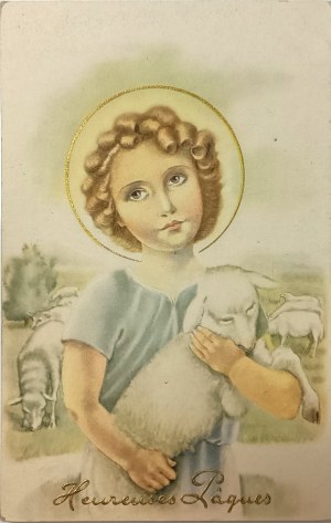 Cartolina d'epoca di Pasqua, Francia