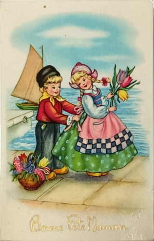 Cartolina d'epoca per la festa della mamma, Francia