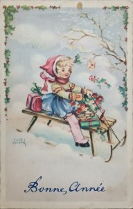 Cartolina d'epoca di Capodanno, Francia