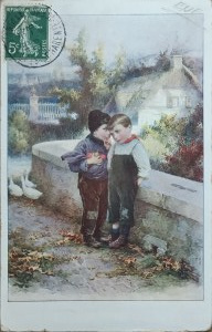 Pocztówka vintage, Francja, 1908