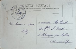 Vintage pohlednice, Francie, 1908
