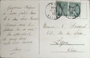Pocztówka vintage, Francja, 1925
