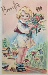 Vintage pohlednice, Francie, 1948