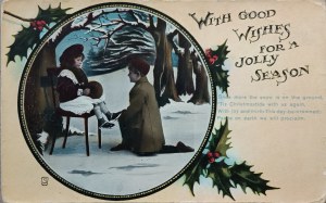 Alte Weihnachts- und Neujahrspostkarte, Großbritannien / Preußen, 1910