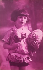 Cartolina postale d'epoca di Pasqua, Francia, inizio XX secolo.