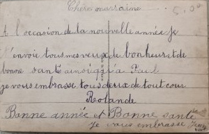 Cartolina d'epoca di Capodanno, Francia, inizio XX secolo.