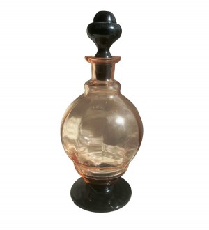 Pink and black decanter, Hortensia Glassworks