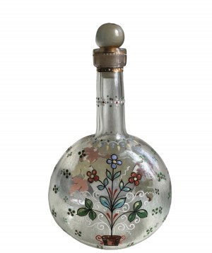 Hand-painted decanter with coat of arms