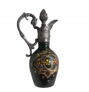 Hand-painted decanter with fittings