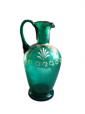 Green hand-painted jug