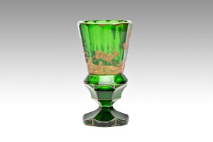 GOBLET CON INCISIONE | Cecoslovacchia (ceco / boemo - prima metà del XX secolo)