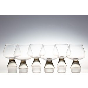 Šest sklenic na koňak | Rosenthal, navrhla Elsa Fischer-Treyden (Německo / Německo - 50. léta 20. století)