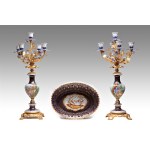 PAIR OF SEVRES-STYLE CANDLESTICKS AND PLANTERS | Giulia Mangani, Italy (Italian / Italy - 2nd half of the 20th century)