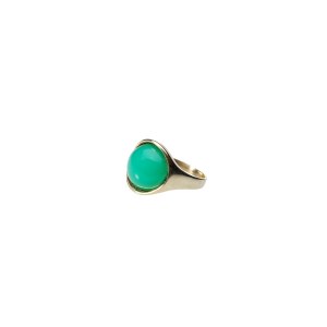 GOLD RING WITH SYNTHETIC EMERALD | Central Europe (Central European / Central Europe)
