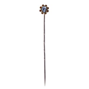 GOLD TIE PIN WITH SAPPHIRE | Central Europe (Mitteleuropa / Central Europe - 3. Quartal des 19. Jahrhunderts)