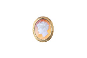 GOLD SHELL CAMEO BROOCH | Europe (Európske / Európa - okolo roku 1890)