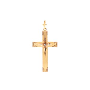 Zlatý kříž s diamantovou cestou | Střední Evropa (Střední Evropa / Central Europe - around 1870)