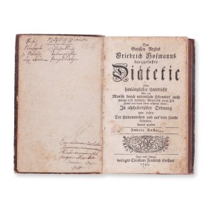 HOFMANN, Friedrich (1660-1742) : Kurzgefasste Diatetic