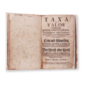[MARCI, Marek] (1595-1667) : Taxa seu valor Omnium Medicamentorum