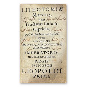 FRANCHIMONT A FRANCKENFELD, Nicolaus (1611-1684): Lithotomia medica