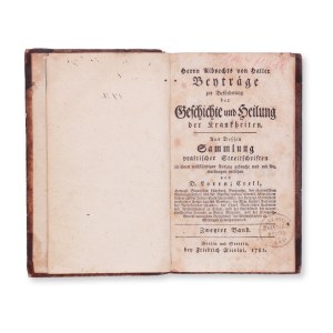 HALLER, Albrecht (1708-1777) : Beytrage zur Beforderung der Geschichte. Vol. II.