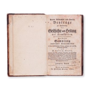 HALLER, Albrecht (1708-1777): (HALLER): Beytrage zur Beforderung der Geschichte. Svazek II.