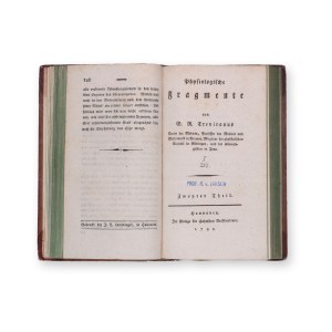 TREVIRANUS, G. R. (1776-1837): Physiologische Fragmente. Vol. I. a II.