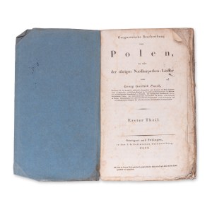 PUSCH, Georg Gottlieb (1790-1846): (G. Pisch): Geognostische Beschreibung von Polen. Vol. I.
