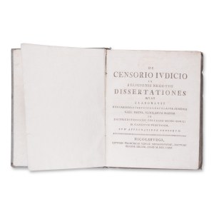 FRITSCH, Bernardinus : De censorio iudicio