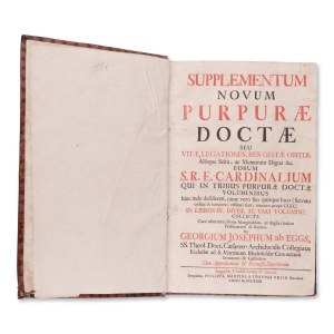 EGGS, Georgium Josephum (1663-1755): (16): Supplementum novum Purpurae doctae (Doplněk k novému zákonu o purpurových doktrínách)