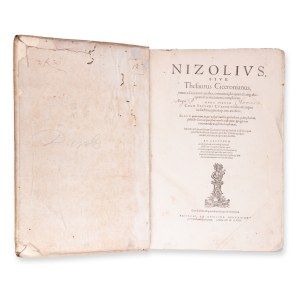 NIZOLIO, Mario (1498-1567): Nizolius, sive thesaurus Ciceronianus