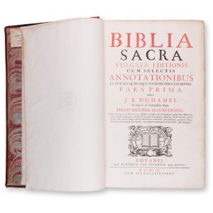 DU HAMEL, J. B. (1624-1706) : Biblia Sacra Vulgatae Editionis. Vol. I. a II.