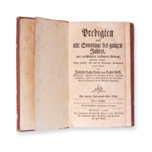 HABERKORN, Joseph von Habersfeld (1734-1803): Predigten auf alle Sonntage des ganzen Jahres (Předpovědi na všechny dny celého roku)