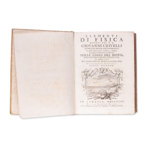 CRIVELLI, Giovanni (1691-1743): Elementi di fisica. II. zväzok.